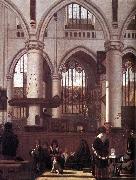 The Interior of the Oude Kerk, Amsterdam, during a Sermon, WITTE, Emanuel de